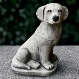 Outdoor Labrador Statue Concrete Dog Figure Stone Memorial Sculpture Cement Pet Ornament Animal Decoration Dog Lover Gift Yard Art - thumbnail 2
