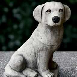 Outdoor Labrador Statue Concrete Dog Figure Stone Memorial Sculpture Cement Pet Ornament Animal Decoration Dog Lover Gift Yard Art - thumbnail 4