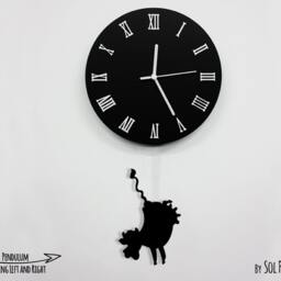 Cow Swinging On The Moon - Wall Clock With Pendulum Clock Unique Decor Gift Idea - thumbnail 3