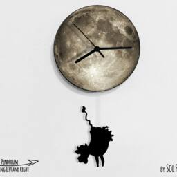 Cow Swinging On The Moon - Wall Clock With Pendulum Clock Unique Decor Gift Idea - thumbnail 2