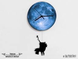 Cow Swinging On The Moon - Wall Clock With Pendulum Clock Unique Decor Gift Idea