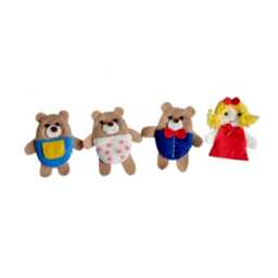 Felt Finger Puppets - Goldilocks & Three Bears - Set Of 4 Pcs - Nursery Rhyme Storytelling, Educational Play Set, Toddler Toys - thumbnail 2