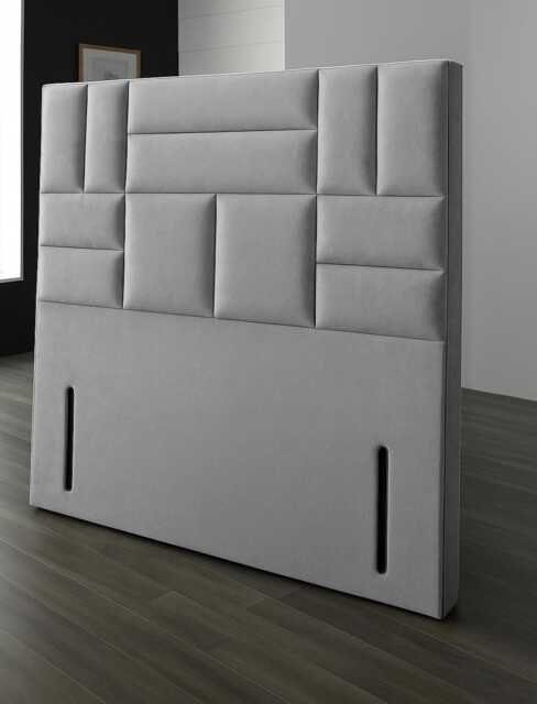 Plush Velvet Multi Panel Headboard - 54 Inch, Floor Standing - image 1