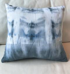 Blue & Grey Hand Dyed White Denim With Stitch Detail, Style 2 - thumbnail 1