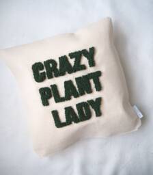 Quote Punch Cushion Cover, Crazy Plant Lady, Funny Throw Pillow, Letter Quotes About Life, Needle, Unique Pillow - thumbnail 1