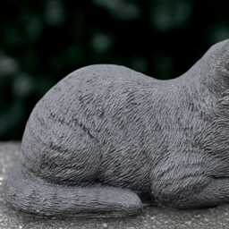 Black Cat Sculpture Outdoor Kitty Figurine Cement Animal Decoration Handmade Kitten Ornament Front Door Statue Kitty Lover Gift Yard Art - thumbnail 4