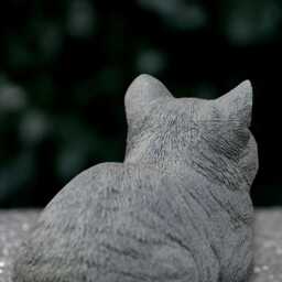 Black Cat Sculpture Outdoor Kitty Figurine Cement Animal Decoration Handmade Kitten Ornament Front Door Statue Kitty Lover Gift Yard Art - thumbnail 2