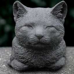 Black Cat Sculpture Outdoor Kitty Figurine Cement Animal Decoration Handmade Kitten Ornament Front Door Statue Kitty Lover Gift Yard Art