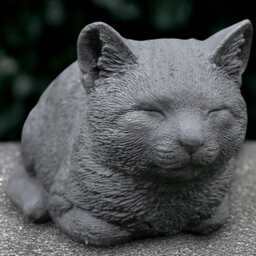 Black Cat Sculpture Outdoor Kitty Figurine Cement Animal Decoration Handmade Kitten Ornament Front Door Statue Kitty Lover Gift Yard Art - thumbnail 3
