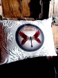 Victorian Gothic Tulip Moth Botanical Cushion, 16x12 - thumbnail 1