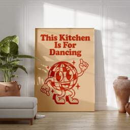 This Kitchen Is For Dancing Print, Disco Ball, Retro Poster, Trendy Wall Art, Prints, Decor, Poster 2314 - thumbnail 3