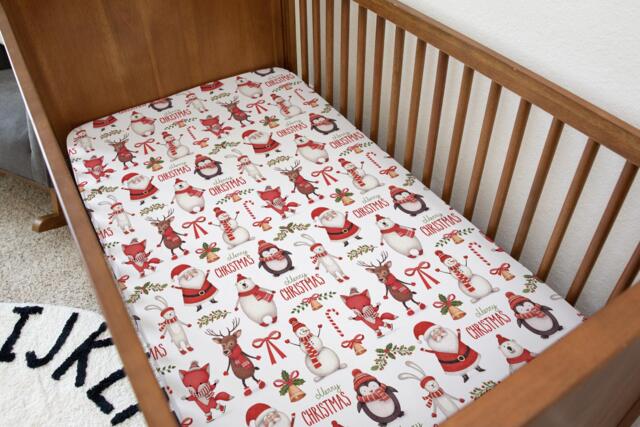Christmas - Merry, Bedding, Duvet Covers, Fitted Sheets, Festive Bedding, Penguins, Red Santa Kids Bedding - image 1