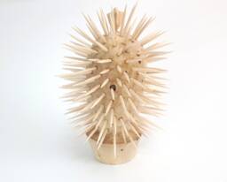 Wooden Cactus, Very Thorny Hardy Flower, For Windowsill & Table, Decorates The Shelves - thumbnail 1