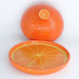 Handmade Pottery Butter Dish - Orange Slice Design, Lidded Tableware - thumbnail 2