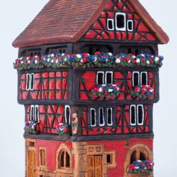 Handmade Ceramic Tealight Holder - Miniature Of The Original House in Colmar - thumbnail 2
