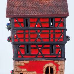 Handmade Ceramic Tealight Holder - Miniature Of The Original House in Colmar - thumbnail 3