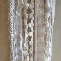 Dreamcatcher, Canvas Flowers, Delicate Lave Wall Hanging, Vintage Lace, Nursery Boho Chic - thumbnail 4