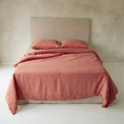Set Of Two Linen Pillowcases, Marsala Rose, Button Closure, Handmade Pillow Cases, Bed Shams - thumbnail 2