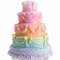 Pastel Rainbow Cake Candle - Luxury Soy Wax Birthday Cute Aesthetic Party Decor Gift For Kids & Girls Like - thumbnail 2