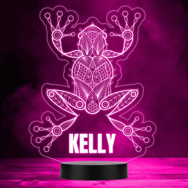 Decorative Pattern Frog Colour Changing Led Lamp Personalised Gift Night Light - Bedroom - image 1