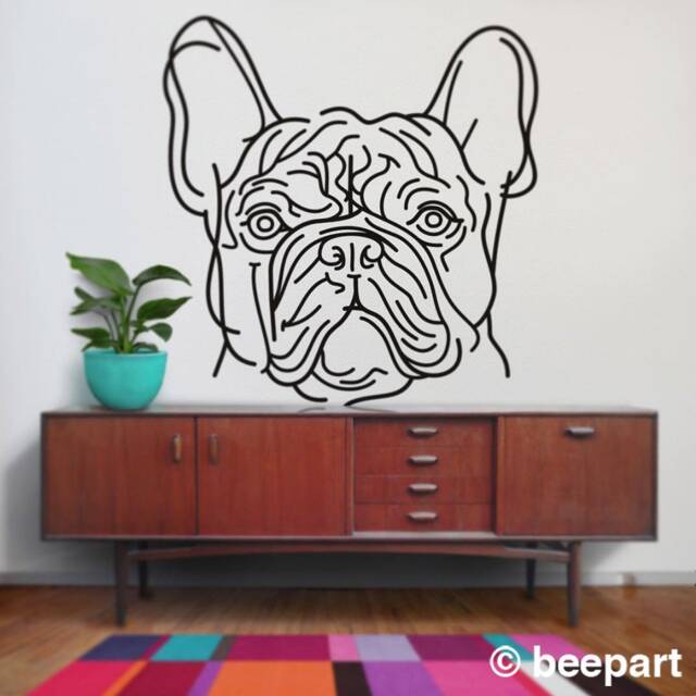 French Bulldog Wall Decal Dog Line Drawing Art Sticker - image 1
