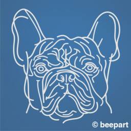 French Bulldog Wall Decal Dog Line Drawing Art Sticker - thumbnail 3