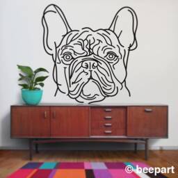 French Bulldog Wall Decal Dog Line Drawing Art Sticker - thumbnail 1