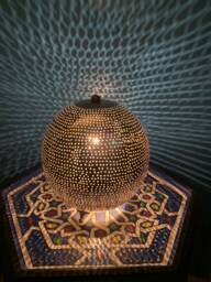 Handmade Brass Lamp Moroccan Table Lamp, Modern Small Table Lamp, Boho Decor Decor, Desk Night Light Oriental Brass Lamp
