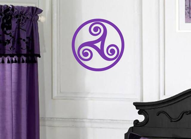 Triple Spiral Wall Art Triskelion Celtic Symbol - Pagan Wiccan Decal - image 1