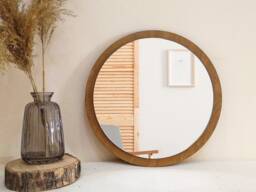 Round Wall Mirror, ??ircle Boho Vanity Small Mirror - thumbnail 1