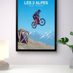 Les 2 Alpes Mountain Bike Trail Poster France Mtb Print - thumbnail 3