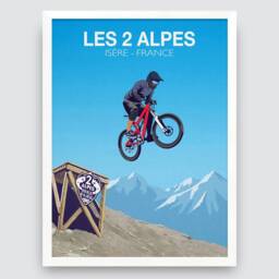 Les 2 Alpes Mountain Bike Trail Poster France Mtb Print - thumbnail 2