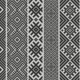 Free Shipping Kilim Pattern Decorative PVC Vinyl Mat Linoleum Rug - Color Dark Gray K-110 - thumbnail 2