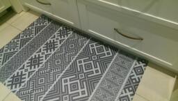 Free Shipping Kilim Pattern Decorative PVC Vinyl Mat Linoleum Rug - Color Dark Gray K-110