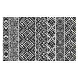 Free Shipping Kilim Pattern Decorative PVC Vinyl Mat Linoleum Rug - Color Dark Gray K-110 - thumbnail 3