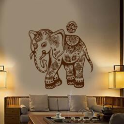 Wall Vinyl Decal Elephant Thailand Sacred Animals Floral Ornament Ethnic Modern Home Decor - #1148Dz - thumbnail 2