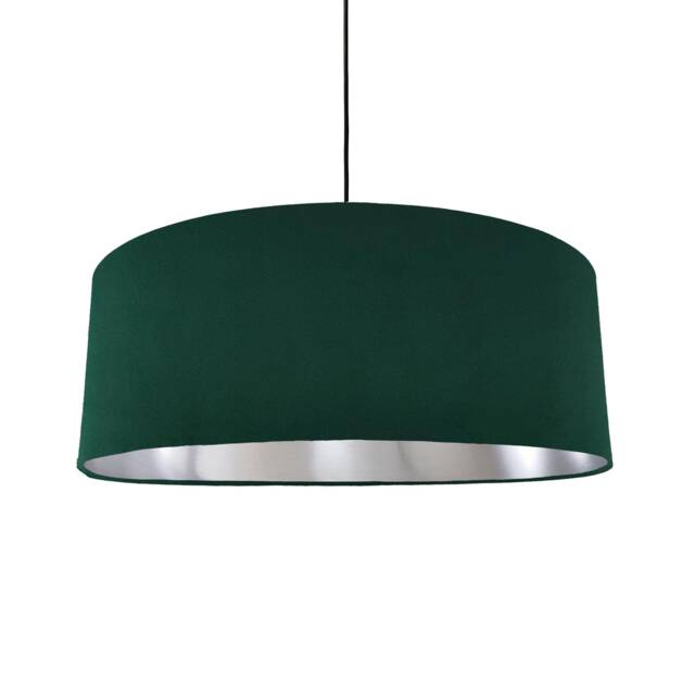 Extra Large Green Velvet Lampshade With Silver Lining - image 1