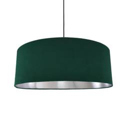 Extra Large Green Velvet Lampshade With Silver Lining - thumbnail 1