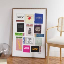 Boston Restaurant Matchbook Art Print Colorful Gallery Wall Decor - thumbnail 3