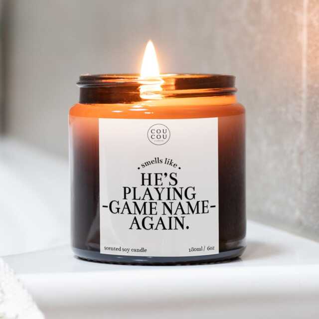 Personalised Video Game Candle, Funny Gift For Gamers, Luxury Soy Wax - image 1