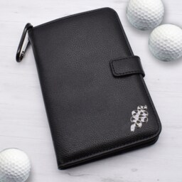 Black & White Snake Design - Personalised Leatherette Golf Organiser Complete With Divot Repairer, Marker, Tees, Scorecard & Pencils - thumbnail 1
