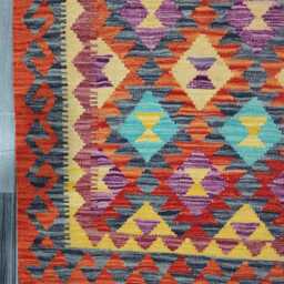 Kilim Rug Multicolour, Handmade Artisan Afghan Turkish Scandinavian Navajo Bohemian Flatweave Natural Wool 122x78 cm - thumbnail 4