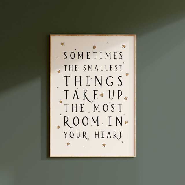 Sometimes The Smallest Things Take Up Most Room in Your Heart, Winnie The Pooh, Nursery Print, Unframed, A1/A2/A3/A4/A5, Quote Print - image 1