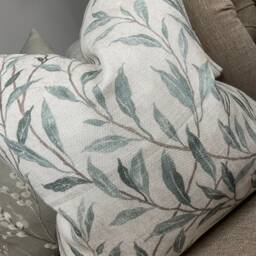 Sanderson Osier Fabric, Leaf Trail Cushion Cover, Decorative Pillow, Sofa Pillow Throw/Countryside Decor - Green- Double Sided - thumbnail 2