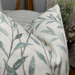 Sanderson Osier Fabric, Leaf Trail Cushion Cover, Decorative Pillow, Sofa Pillow Throw/Countryside Decor - Green- Double Sided - thumbnail 4