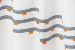 Orange Gray White Modern Curtains, Geometric Curtain Panel, Minimal Masculine Curtain, Contemporary Window Drapes, Mid Century - thumbnail 2