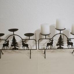 Candle Holder With Deer & Christmas Tree - thumbnail 4