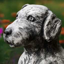 Cute Border Terrier Statue Concrete Figurine Cement Dog Sculpture Memorial Puppy Decoration Terrier Lover Gift Yard Art Ornament - thumbnail 3