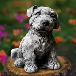 Cute Border Terrier Statue Concrete Figurine Cement Dog Sculpture Memorial Puppy Decoration Terrier Lover Gift Yard Art Ornament - thumbnail 1