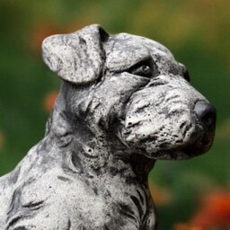 Cute Border Terrier Statue Concrete Figurine Cement Dog Sculpture Memorial Puppy Decoration Terrier Lover Gift Yard Art Ornament - thumbnail 4